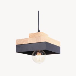 Black Wooden Aluminium shade Pendant Light 